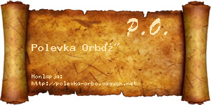 Polevka Orbó névjegykártya